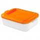 Vorratsdose Brot-Box, orange/milchig-transparent